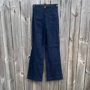 TIBI Dark Blue Jeans HIGH RISE FLARE LEG SIZE 2 NWOT
